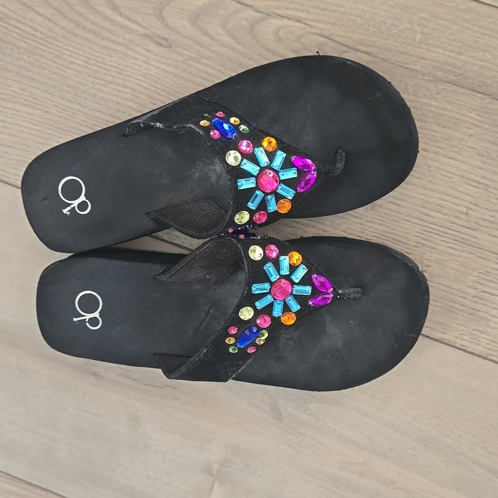 OP jeweled platform flip flops womens sz 6